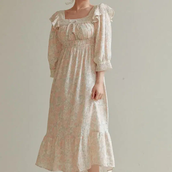 [BUNJANG] LUNAROUGE Orozu Yoru Double Gauze Cotton Dress Pajamas / 루나루즈 오로즈 요루 이중거즈면 원피스 잠옷