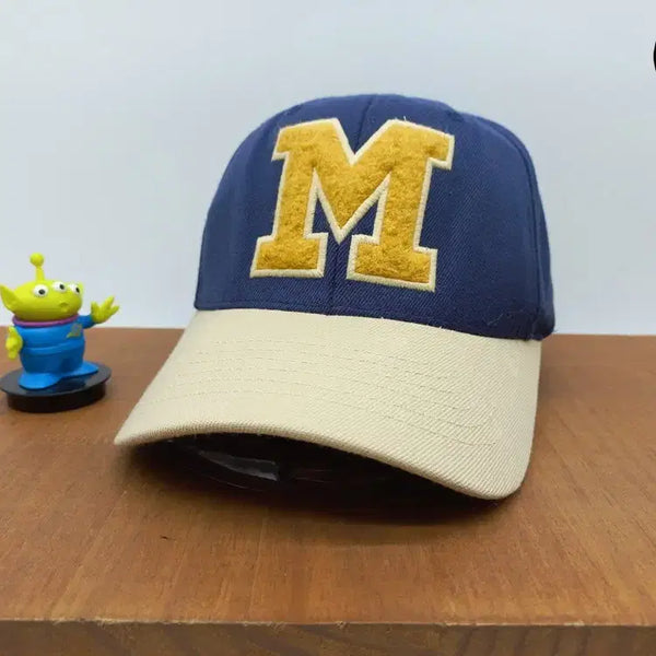[BUNJANG] MLB M Logo Baseball Cap Navy Beige / MLB 모자 M 로고 네이비 베이지