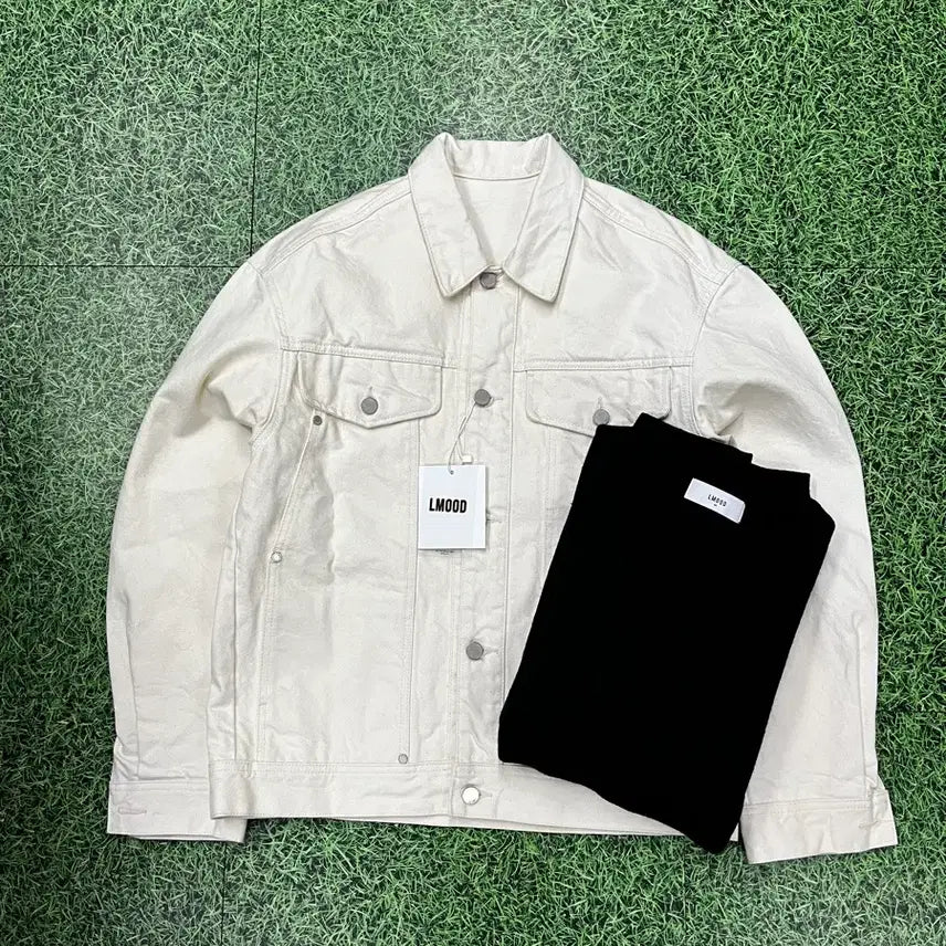 [BUNJANG] LMOOD Denim Trucker Jacket + Sweatshirt / 엘무드 LMOOD 데님 트러커 자켓 + 맨투맨