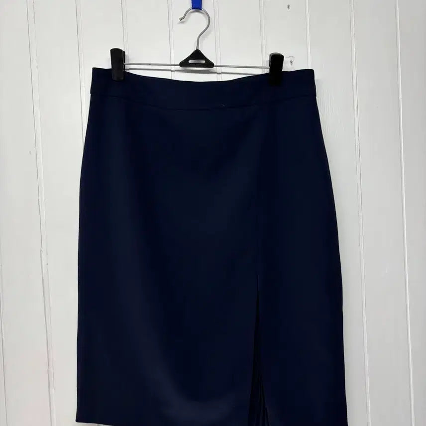 [BUNJANG] JIGOTT Navy Pleated Slit H-Line Skirt (Waist 70cm / 27-inch) / JIGOTT 지고트 네이비 플리츠트임 H스커트 70(27인치) 차