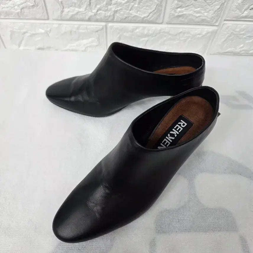[BUNJANG] REKKEN Black Leather Heels 225 / REKKEN 블랙 가죽구두 225