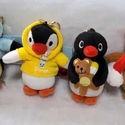 [BUNJANG] Pingu Character Doll Keychain 4-Piece Set / 새상품)핑구인형 키링 4종 세트(일괄)