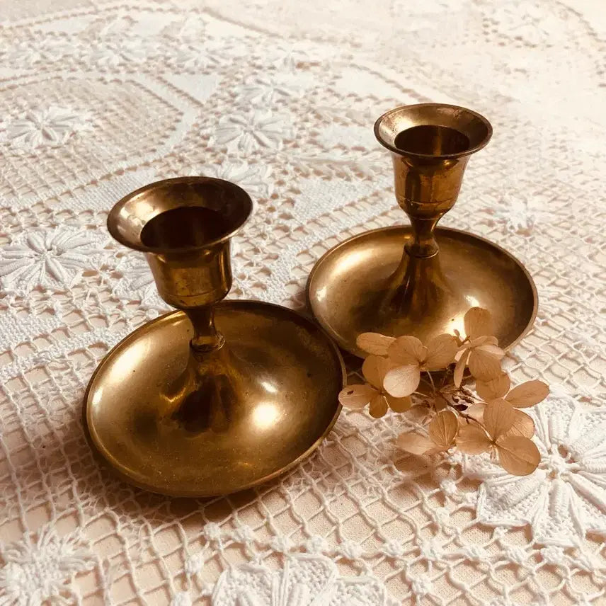 [BUNJANG] Antique Brass Candlestick / 앤틱 빈티지 황동 브라스 촛대