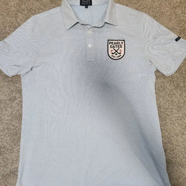 [BUNJANG] 2023 Master - Men's Short Sleeve Polo T-Shirt / 파리게이츠 남성 반팔 카라티 연하늘색-5-100