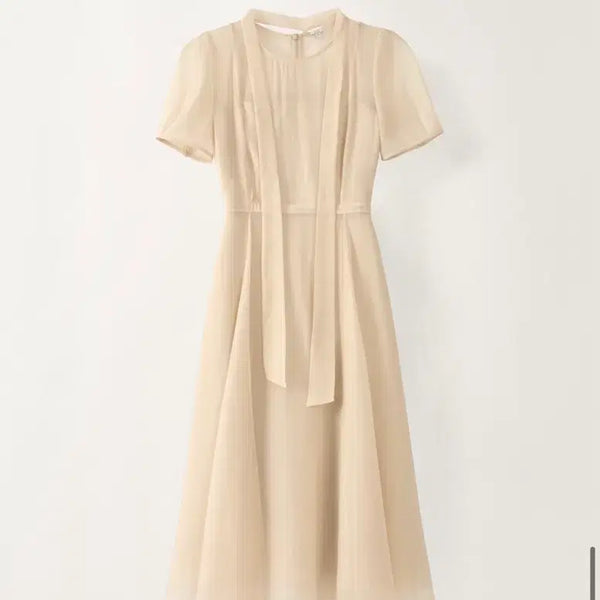 [BUNJANG] sie Mela Tie Flare Dress Beige / 시에sie 멜라 타이 플레어 드레스