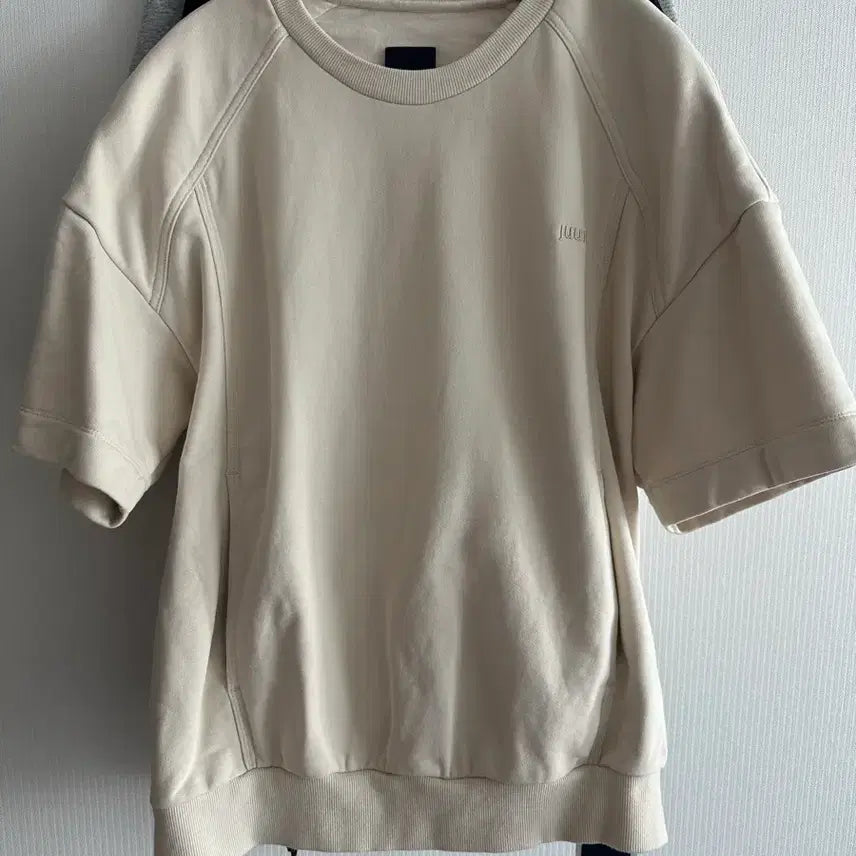 [BUNJANG] Juun.J Cotton Half Sweatshirt Short Sleeve T-Shirt Ivory / [44] 준지 코튼 하프 스웻셔츠 반팔 맨투맨 아이보리