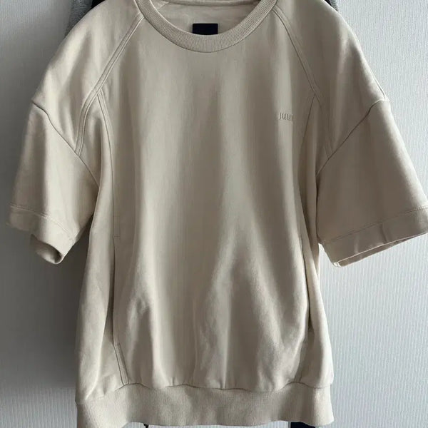 [BUNJANG] Juun.J Cotton Half Sweatshirt Short Sleeve T-Shirt Ivory / [44] 준지 코튼 하프 스웻셔츠 반팔 맨투맨 아이보리