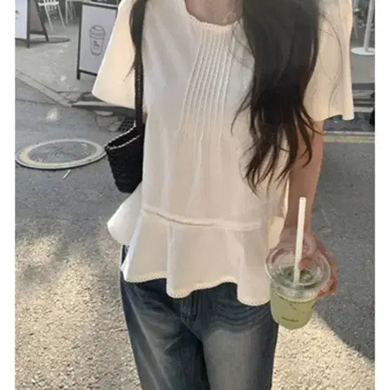 [BUNJANG] Monof Salt Pintuck Blouse / 모너프 솔트핀턱 블라우스