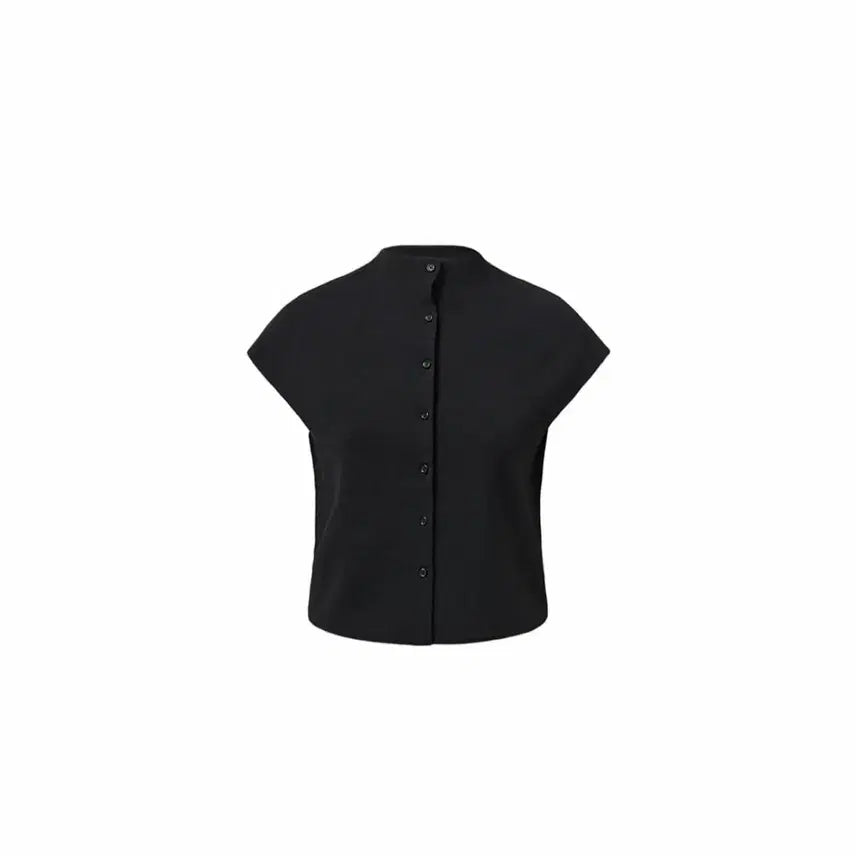 [BUNJANG] Amomento 25SS Whole Garment Cap Sleeve Cardigan Black / 아모멘토 25ss 홀가먼트 캡슬리브 가디건 블랙