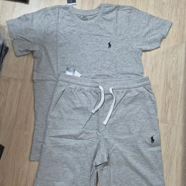 [BUNJANG] Polo Ralph Lauren Grey Short-Sleeve Top & Bottom Set (M) / 폴로 랄프로렌 그레이 반팔 상하의 세트 M(새상품