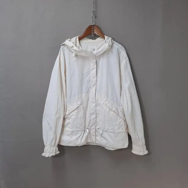 [BUNJANG] Siero Hooded Windbreaker - Ivory Skin, Prada Material / siero 프라다소재 아이보리스킨 후드 바람막이