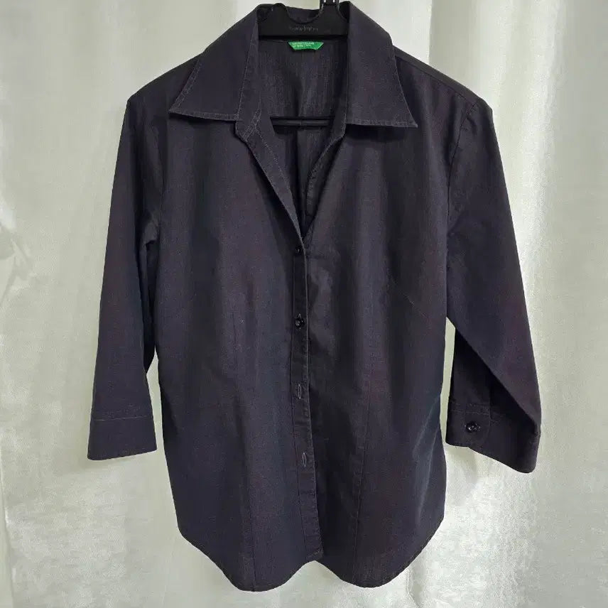 [BUNJANG] United Colors of Benetton Women's Purple 3/4 Sleeve Shirt / 베네통 여성 셔츠 퍼플 (2167)