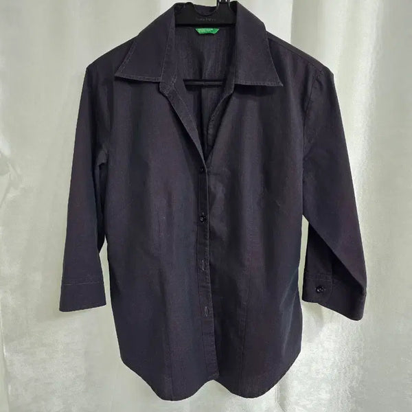 [BUNJANG] United Colors of Benetton Women's Purple 3/4 Sleeve Shirt / 베네통 여성 셔츠 퍼플 (2167)