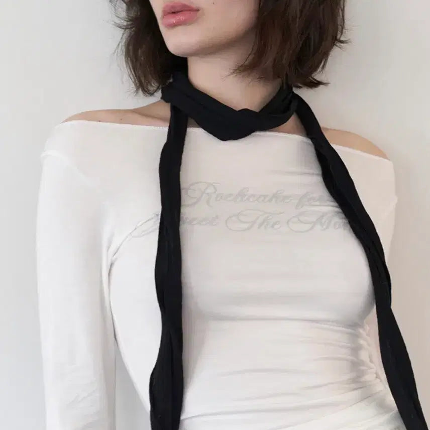 [BUNJANG] Rockcake Cursive Mesh Top - Ivory / 락케이크 Cursive Mesh Top - Ivory