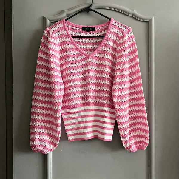 [BUNJANG] Egoist 23SS Striped Knit Top - Size 66 / 23ss 에고이스트 니트 66사이즈
