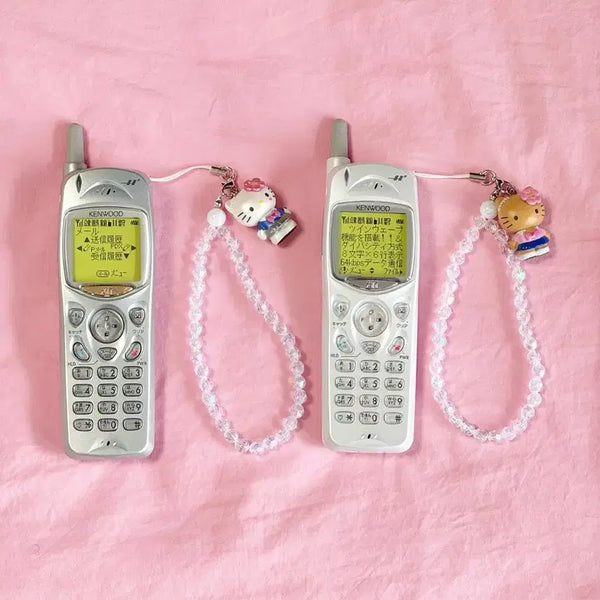 [BUNJANG] 2-Set Docomo Kitty Phone Mock-up Phone Classic Folder Phone / [2set] 키티폰 도코모 갸루폰 목업폰 핸드폰 폴더폰 고전폰 목각폰