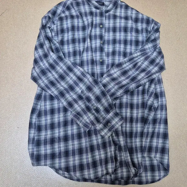 [BUNJANG] Navy Check Pattern Shirt / 체크 남방 네이비