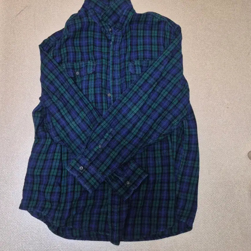 [BUNJANG] Green Vintage Checkered Shirt / 초록 빈티지 체크 셔츠