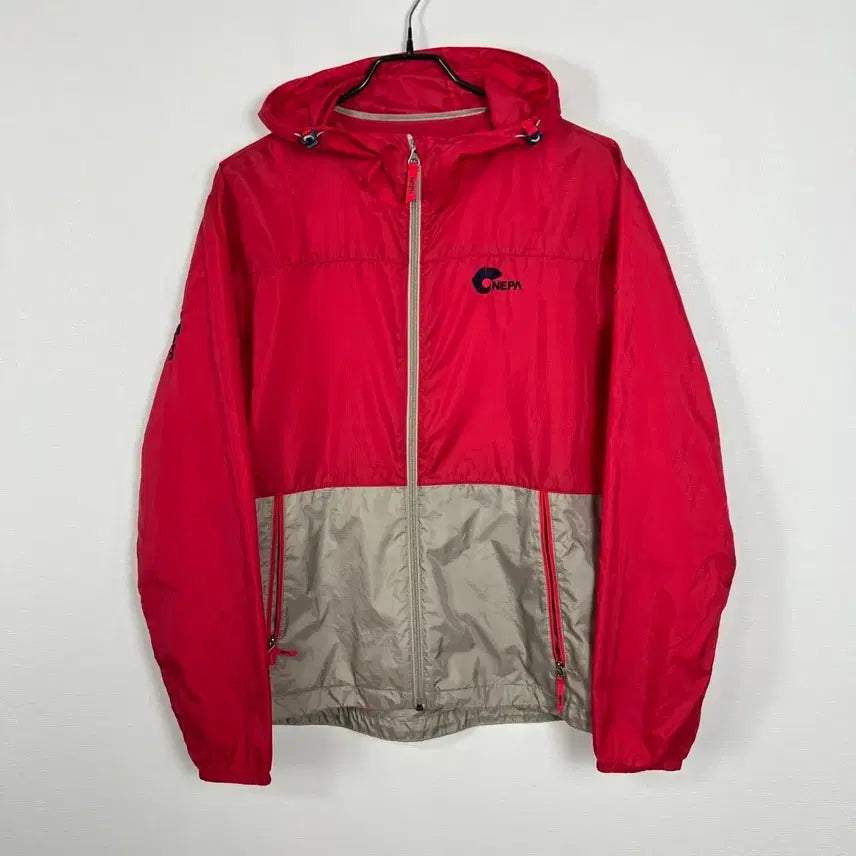 [BUNJANG] Nepa Red Beige Hooded Windbreaker Jacket L / 네파 후드 바람막이 자켓 점퍼 남100 L 라덴 빈티지