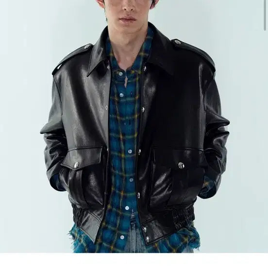 [BUNJANG] Noise Lamb Leather Jacket / 노이스 램 레더 자켓