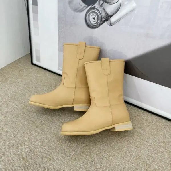 [BUNJANG] Beige Mid Boots (Size 250) / 베이지 미들 부츠 250