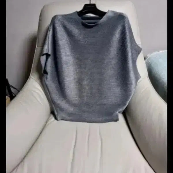 [BUNJANG] Spezzio Wrinkle Short-Sleeve T-Shirt Gray / 새제품 스피치오 주름 반팔 티셔츠 그레이