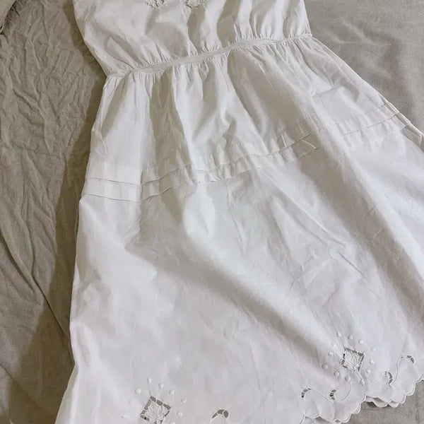 [BUNJANG] French Antique Embroidery Chemise Dress / 프랑스 앤틱 자수 쉬미즈 원피스
