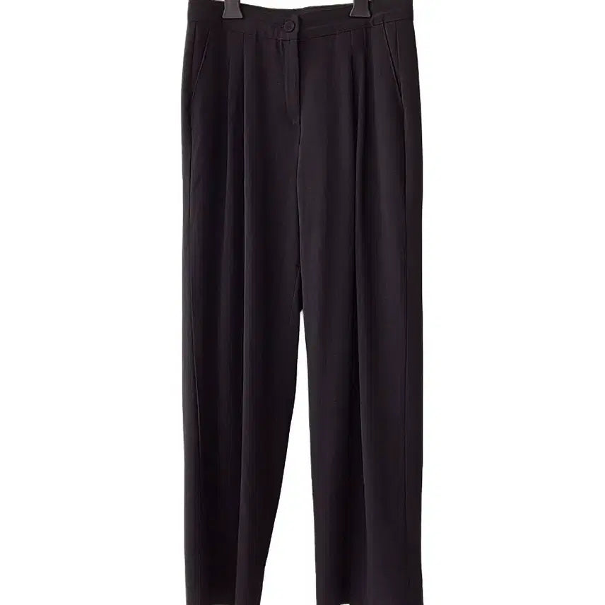 [BUNJANG] Women's Wide Leg Black Slacks with Hidden Waistband / M/속밴딩 와이드 블랙 팬츠