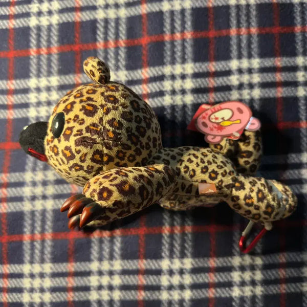 [BUNJANG] Gloomy Bear Leopard Print Card Holder Keychain / 고전 글루미베어 인형 갸루 레오파드 호피 릴패스 카드 키링