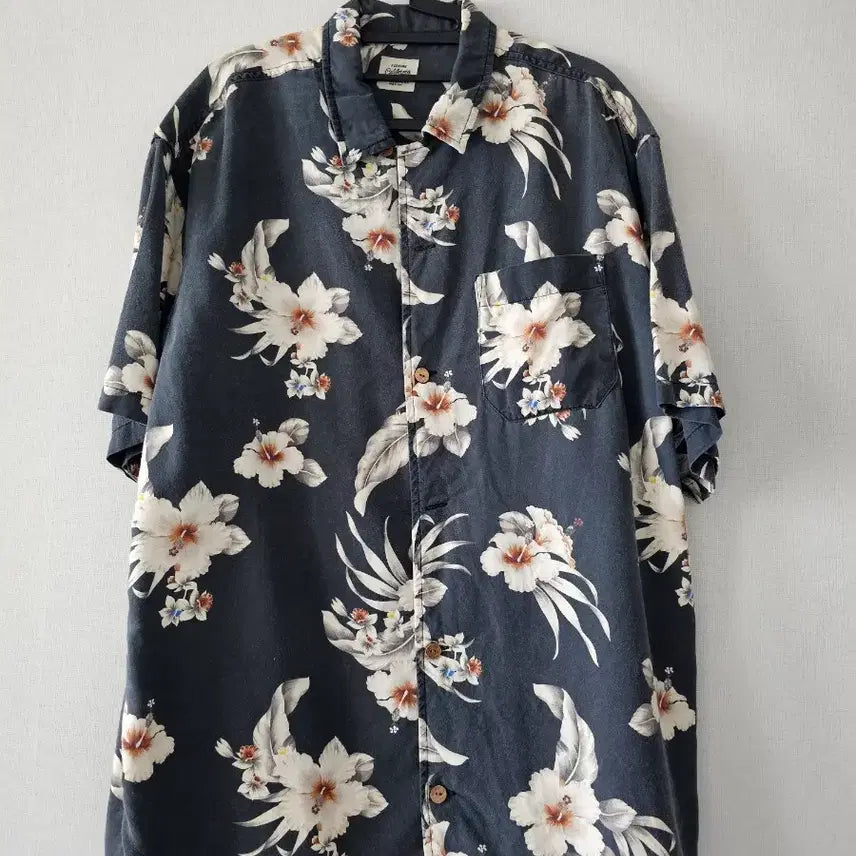 [BUNJANG] California Flower Pattern Short Sleeve Shirt - Size L / 캘리포니아 플라워 패턴 반팔 셔츠 L