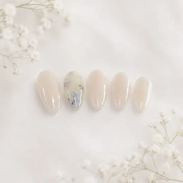 [BUNJANG] Handmade Nail Tips - Watercolor Blue Flower Design / 3차 재입고) 수제 네일팁