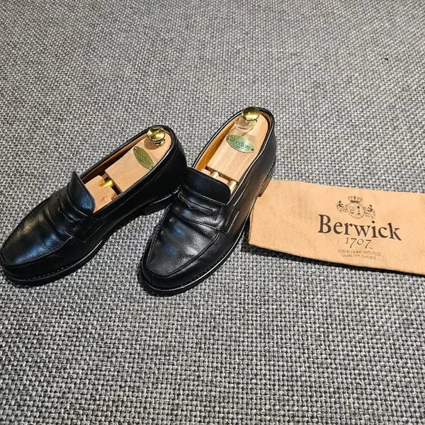 [BUNJANG] Berwick 4456 Penny Loafer UK 6.5 Black Leather / 버윅4456 Uk6.5 페니로퍼