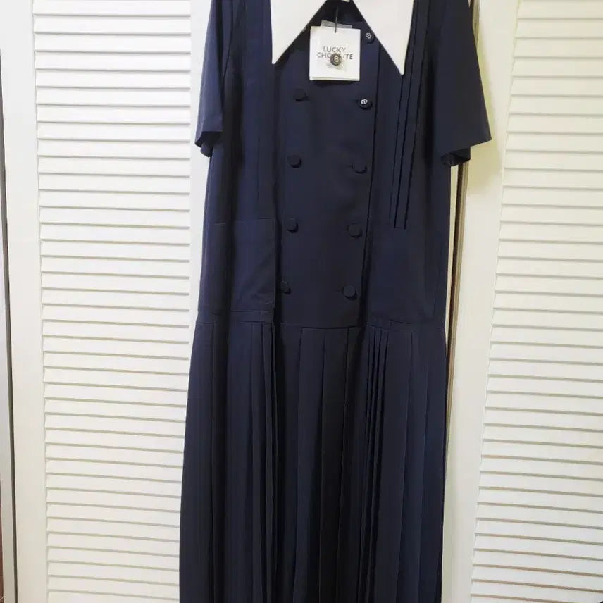 [BUNJANG] Lucky Chouette Pleated Dress Navy / 럭키슈에뜨  플리츠 원피스 (새상품)