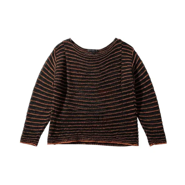 [BUNJANG] Zara Striped Mesh Knit T-Shirt / 여성L/ 자라 단가라 그물니트티BK A-109