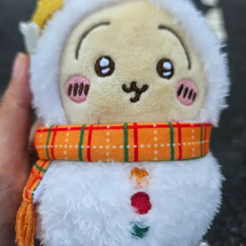 [BUNJANG] Chiikawa Usagi Snowman Mascot Plush Doll / (이번달만 2천원 할인) 치이카와 우사기 눈사람 마스코트 누이구루미