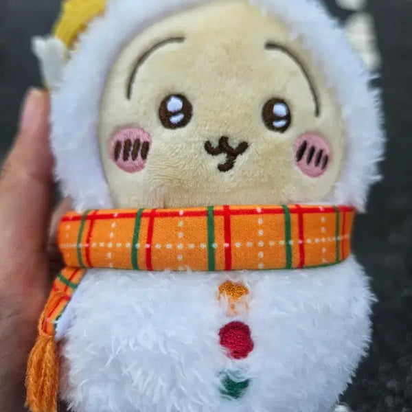 [BUNJANG] Chiikawa Usagi Snowman Mascot Plush Doll / (이번달만 2천원 할인) 치이카와 우사기 눈사람 마스코트 누이구루미