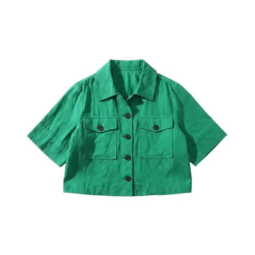 [BUNJANG] Women's Oversized Cotton Jacket with Big Pockets / 여성F/ 빅포켓 오버핏 코튼자켓GN A-120