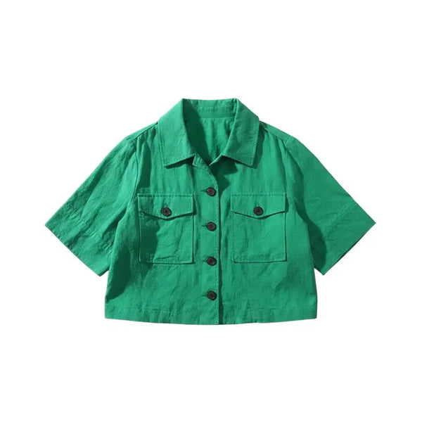 [BUNJANG] Women's Oversized Cotton Jacket with Big Pockets / 여성F/ 빅포켓 오버핏 코튼자켓GN A-120