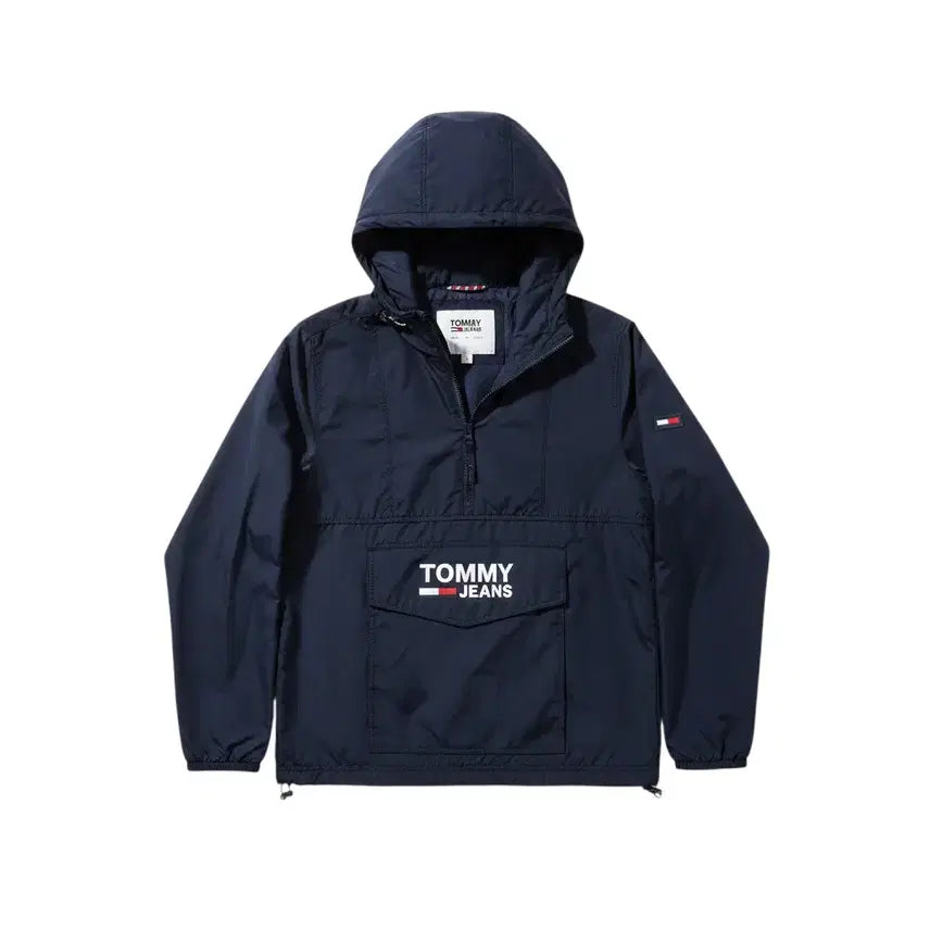 [BUNJANG] Tommy Hilfiger Men's Zip-Up Hoodie Anorak NV / 남성XS/ 타미힐피거 옆지퍼 후드아노락NV A-122