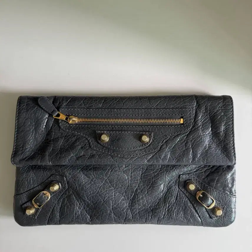 [BUNJANG] Balenciaga Motorbag Envelope Clutch Lambskin Grey / (무료배송) 발렌시아가 모터백 클러치 엔벨롭 램스킨 그레이