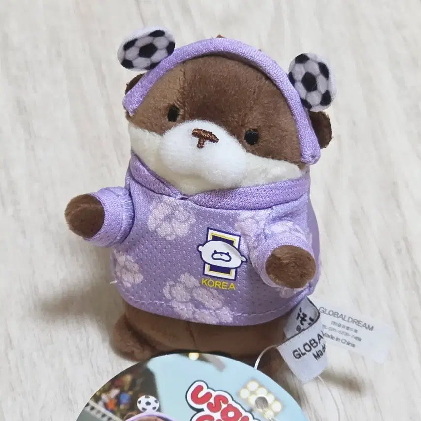 [BUNJANG] Soccer Player Woosoo Woosoo-chan Otter Keychain Plush / [정품] 축구선수 우소우소짱/수달 키링/열쇠고리/인형