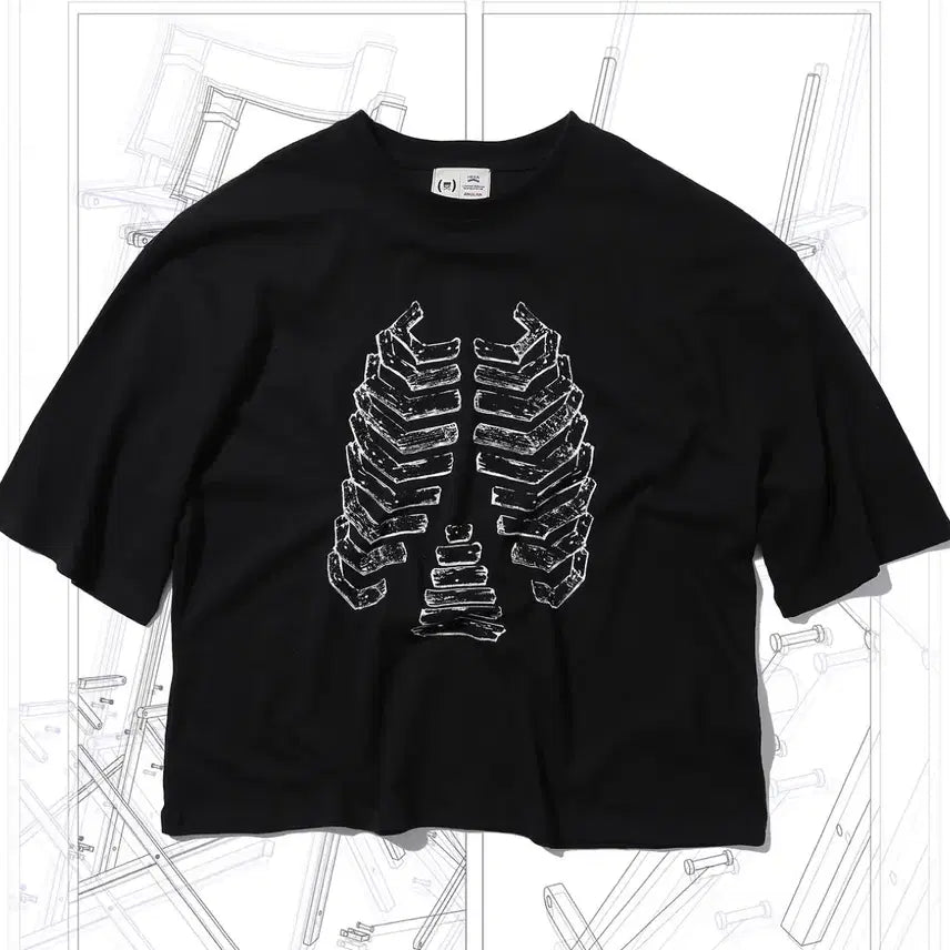 [BUNJANG] Angrlun Haeka Collabo Black Bone T-Shirt / 앵글런 해카 콜라뷰 블랙 본 티셔츠 판매