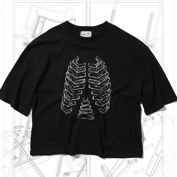 [BUNJANG] Angrlun Haeka Collabo Black Bone T-Shirt / 앵글런 해카 콜라뷰 블랙 본 티셔츠 판매