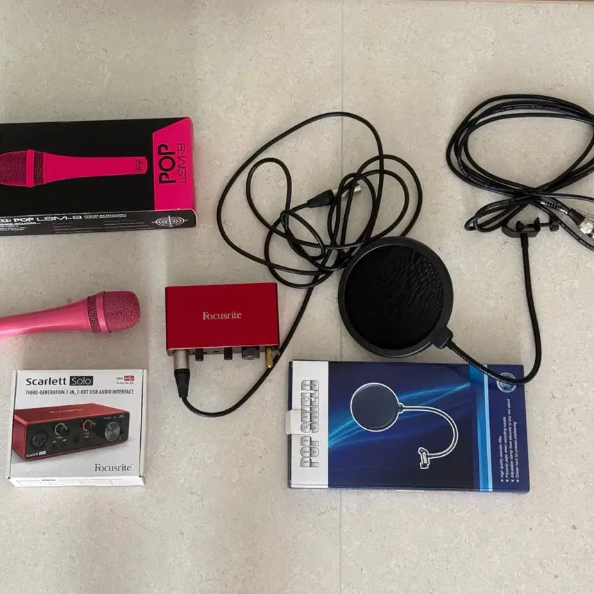 [BUNJANG] MXL POP LSM-9 Pink Microphone with Pop Filter / MXL POP LSM-9 핑크색 마이크 + 팝 필터