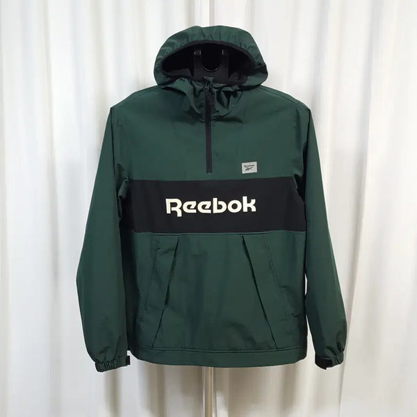 [BUNJANG] Reebok Men's Anorak Long Sleeve Hoodie Windbreaker T-Shirt Green / 리복 남성 아노락 긴팔 후드 바람막이 티셔츠 그린 95추천 오일장