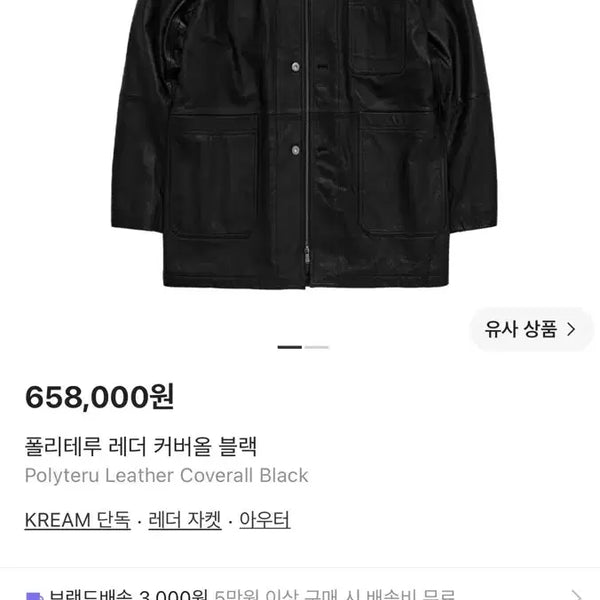[BUNJANG] Politeru Leather Coverall Jacket Black / [2]폴리테루 레더 커버올 자켓 블랙