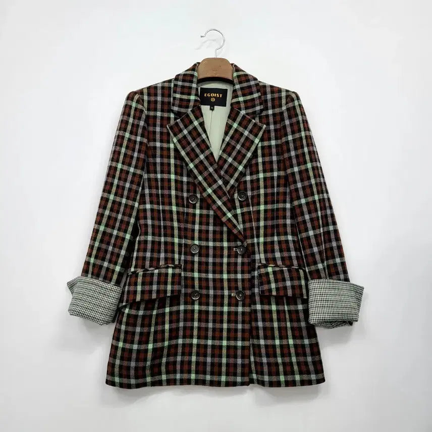 [BUNJANG] Egoist Check Double Button Jacket / 에고이스트 체크 더블 버튼 재킷/66/앨리스/1678