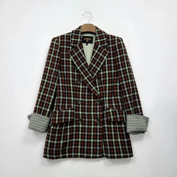 [BUNJANG] Egoist Check Double Button Jacket / 에고이스트 체크 더블 버튼 재킷/66/앨리스/1678