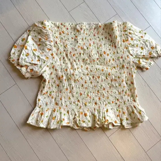 [BUNJANG] H&M Orange Pattern Blouse / 과일 패턴이 블라우스 H&M