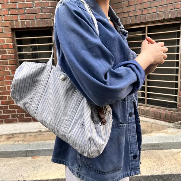 [BUNJANG] Porter 70th Anniversary Stripe Boston Bag / PORTER-70th Aniversary 포터 스트라이프 보스턴백